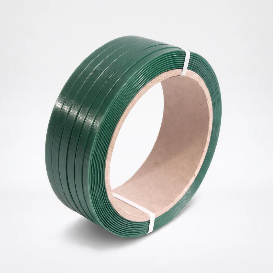 Rolo de fita PET verde para arqueação